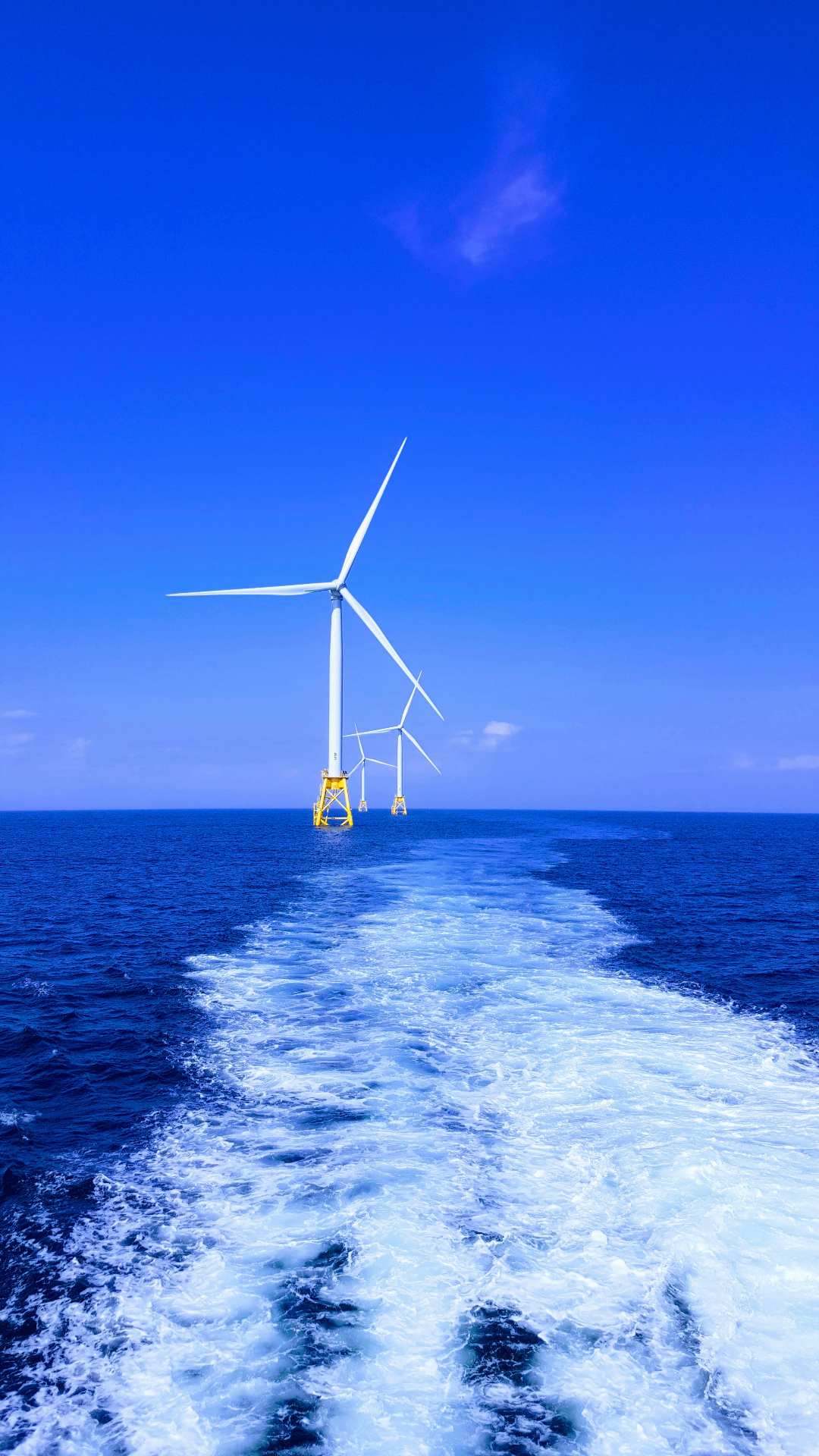 Offshore wind turbines at sea